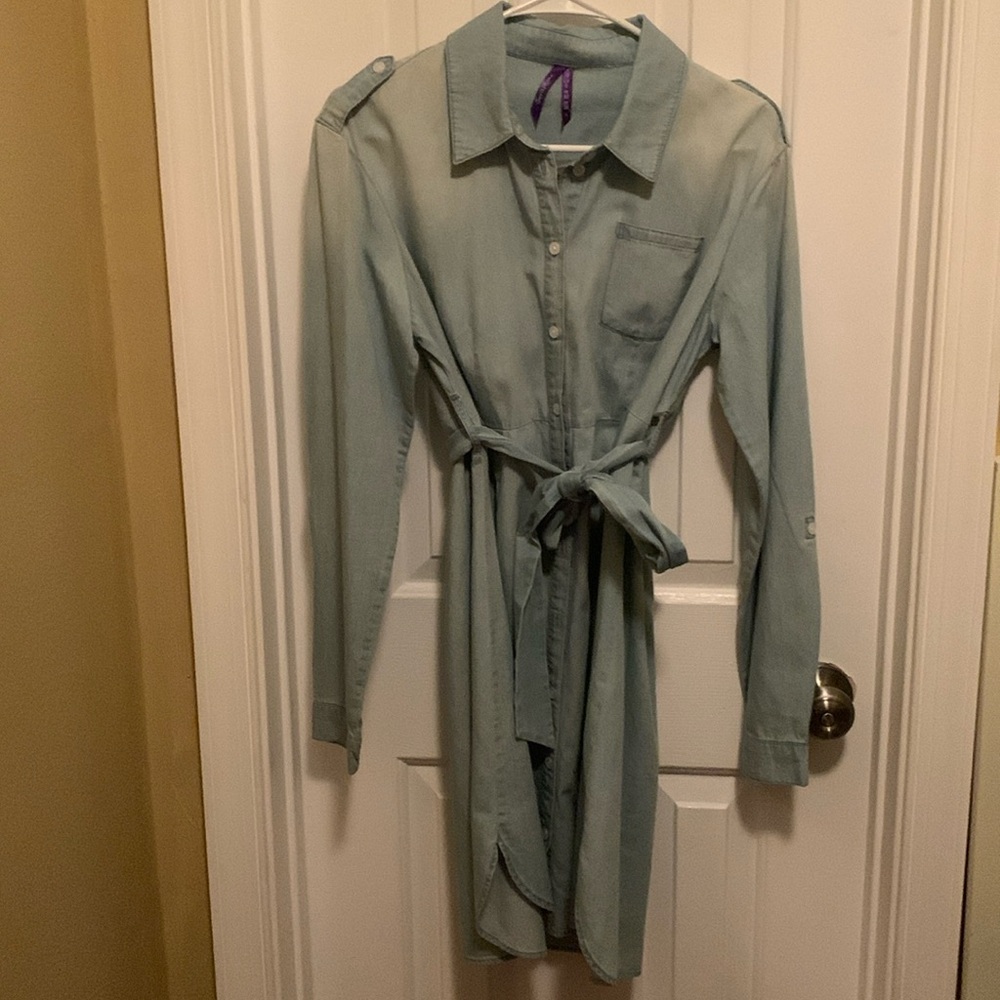 💐 HP NWT Seraphine denim shirt Maternity Dress